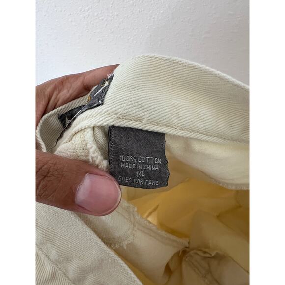 The Limited Cream Cotton Cropped Jeans - Size 14 - Picture 2 of 5